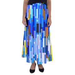 Color Colors Abstract Colorful Flared Maxi Skirt by Sapixe