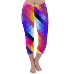Abstract Background Colorful Pattern Capri Winter Leggings 