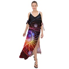 Physics Quantum Physics Particles Maxi Chiffon Cover Up Dress by Sapixe
