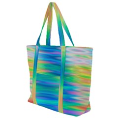 Wave Rainbow Bright Texture Zip Up Canvas Bag by Sapixe