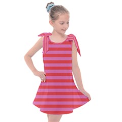 Stripes Striped Design Pattern Kids  Tie Up Tunic Dress