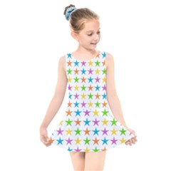 Star Pattern Design Decoration Kids  Skater Dress Swimsuit