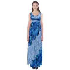Texture Surface Blue Shapes Empire Waist Maxi Dress