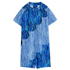 Texture Surface Blue Shapes Kids  Boyleg Half Suit Swimwear by HermanTelo