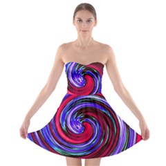 Swirl Vortex Motion Strapless Bra Top Dress
