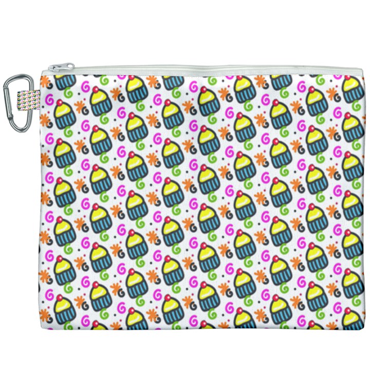 Sweet Dessert Food Cake Pattern Canvas Cosmetic Bag (XXXL)