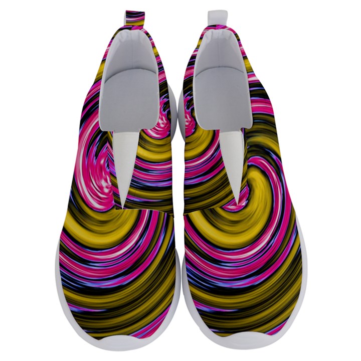 Swirl Vortex Motion Pink Yellow No Lace Lightweight Shoes