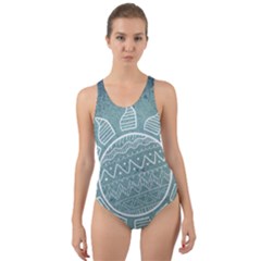 Sun Abstract Summer Cut-out Back One Piece Swimsuit