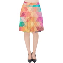Texture Triangle Velvet High Waist Skirt
