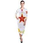 Badge of People s Liberation Army Rocket Force Quarter Sleeve Midi Velour Bodycon Dress