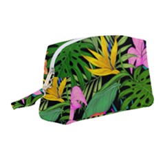 Tropical Greens Leaves Wristlet Pouch Bag (medium) by Alisyart