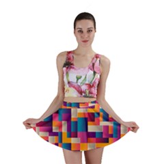 Abstract Geometry Blocks Mini Skirt by Bajindul