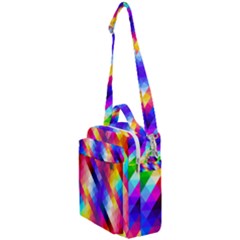 Abstract Blue Background Colorful Pattern Crossbody Day Bag by Bajindul