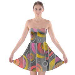 Abstract Colorful Background Grey Strapless Bra Top Dress by Bajindul