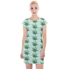 Aloe Plants Pattern Scrapbook Cap Sleeve Bodycon Dress by Bajindul