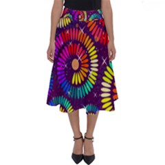 Abstract Background Spiral Colorful Perfect Length Midi Skirt by Bajindul