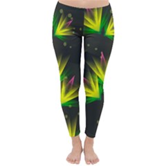 Floral Abstract Lines Classic Winter Leggings by Bajindul