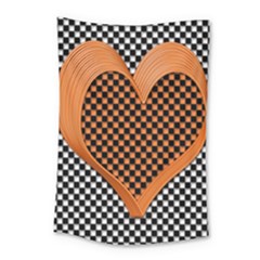 Heart Chess Board Checkerboard Small Tapestry by Bajindul