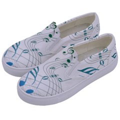 Music Notes Kids  Canvas Slip Ons by Bajindul