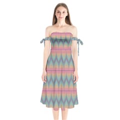 Pattern Background Texture Colorful Shoulder Tie Bardot Midi Dress by Bajindul