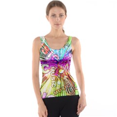 Music Abstract Sound Colorful Tank Top by Bajindul