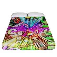 Music Abstract Sound Colorful Fitted Sheet (california King Size) by Bajindul