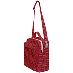 Pattern Red Background Structure Crossbody Day Bag by Bajindul