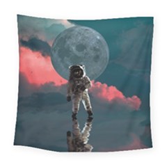 Astronaut Moon Space Planet Square Tapestry (large) by Pakrebo