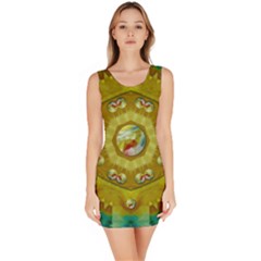 Mandala In Peace And Feathers Bodycon Dress by pepitasart