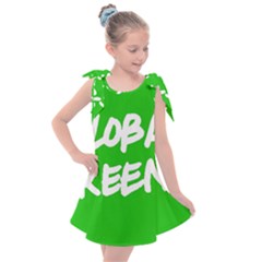 Logo Of Global Greens  Kids  Tie Up Tunic Dress by abbeyz71