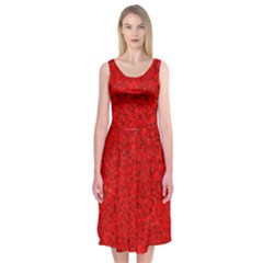 Red Of Love Midi Sleeveless Dress by BIBILOVER