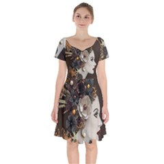 Mechanical Beauty  Short Sleeve Bardot Dress by CKArtCreations