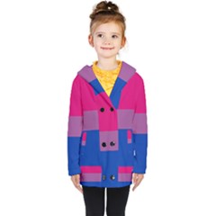 Bisexual Pride Flag Bi Lgbtq Flag Kids  Double Breasted Button Coat by lgbtnation