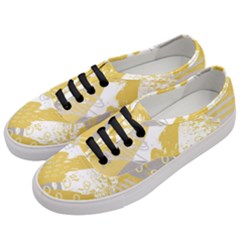 Ochre Yellow And Grey Abstract Women s Classic Low Top Sneakers
