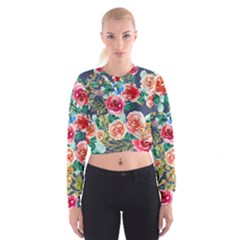 Watercolour Floral  Cropped Sweatshirt by charliecreates