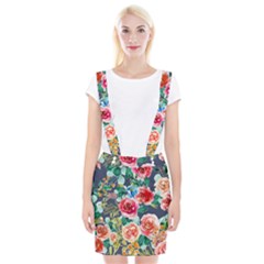 Watercolour Floral  Braces Suspender Skirt by charliecreates