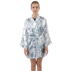 Fruit Material Design Transparent Long Sleeve Kimono Robe by Pakrebo