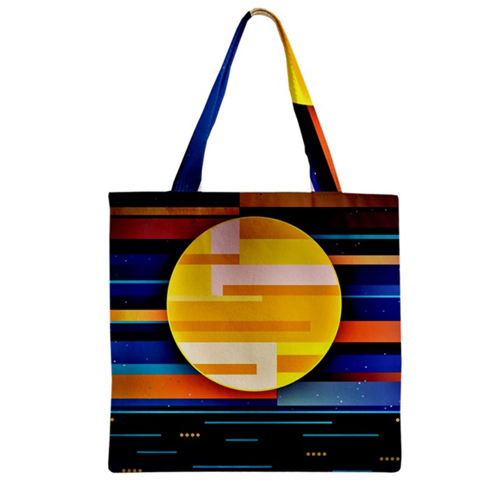 Background Abstract Horizon Zipper Grocery Tote Bag