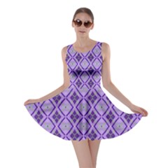 Argyle Large Purple Pattern Skater Dress by BrightVibesDesign