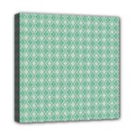 Argyle Light Green Pattern Mini Canvas 8  x 8  (Stretched)