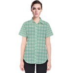 Argyle Light Green Pattern Women s Short Sleeve Shirt