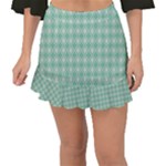 Argyle Light Green Pattern Fishtail Mini Chiffon Skirt