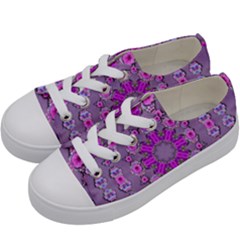 Beautiful Floral Wreaths And Flowers Around The Earth Kids  Low Top Canvas Sneakers by pepitasart