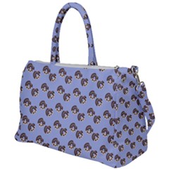 Kawaii Dougnut Blue Pattern Duffel Travel Bag by snowwhitegirl