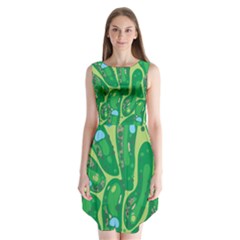 Golf Course Par Golf Course Green Copy Sleeveless Chiffon Dress   by Nexatart