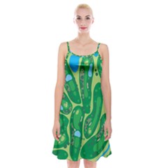 Golf Course Par Golf Course Green Copy Spaghetti Strap Velvet Dress by Nexatart