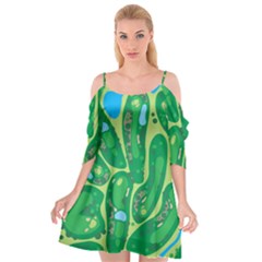 Golf Course Par Golf Course Green Copy Cutout Spaghetti Strap Chiffon Dress by Nexatart