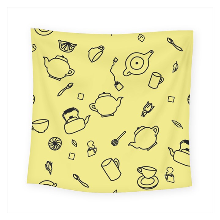 Tea Seamless Pattern Teatime Square Tapestry (Small)