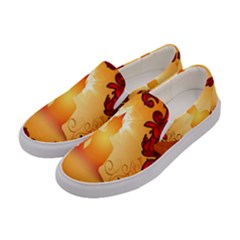 Buddah With Light Effect Women s Canvas Slip Ons by FantasyWorld7