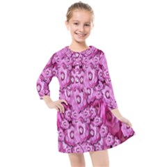 Happy Florals  Giving  Peace Ornate Kids  Quarter Sleeve Shirt Dress by pepitasart